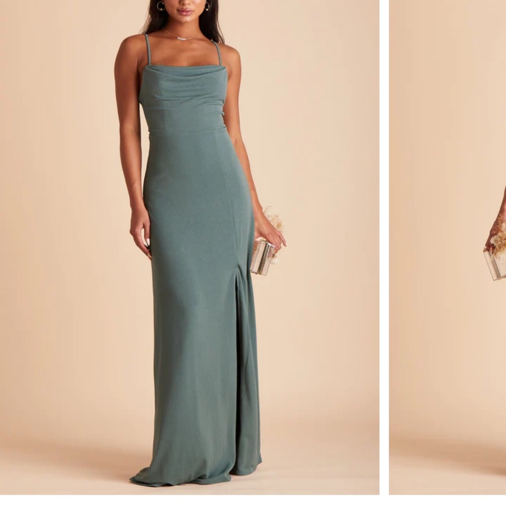 Birds Grey - Ash dress in Crepe sea glass